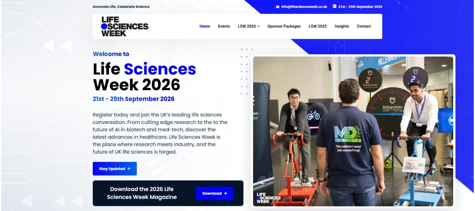 Life Sciences Week website homepage