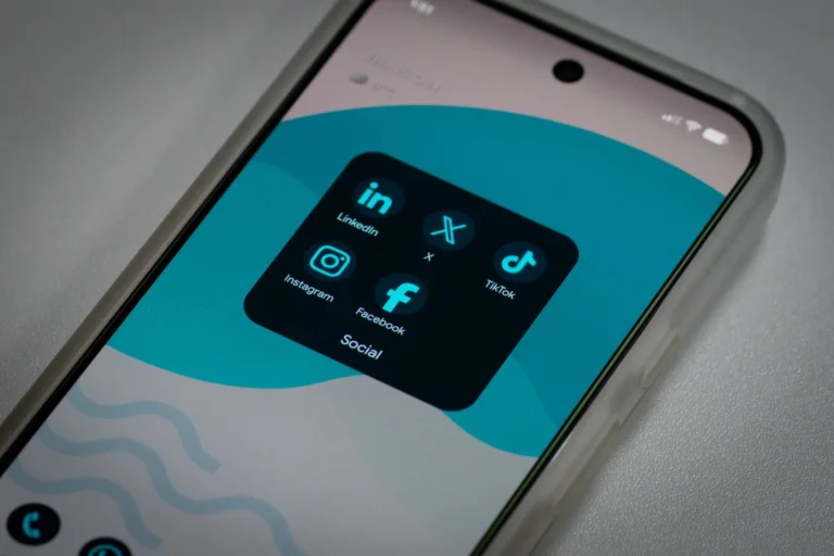 Social media apps including LinkedIn, Instagram, Facebook, X and TikTok on a phone