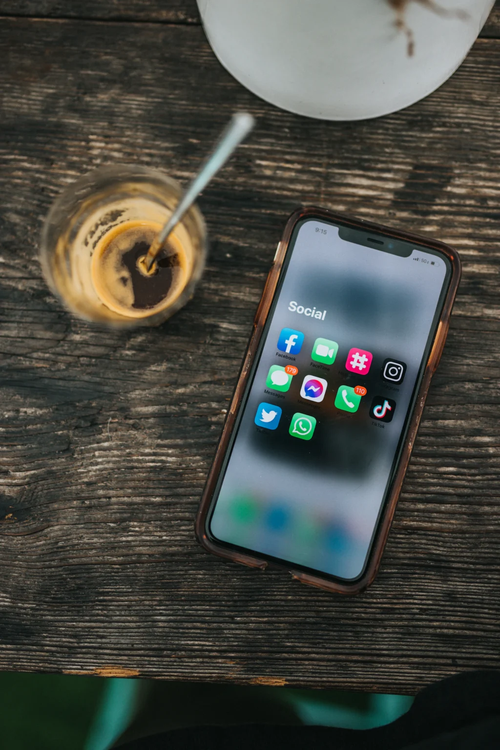 Social media apps on a phone