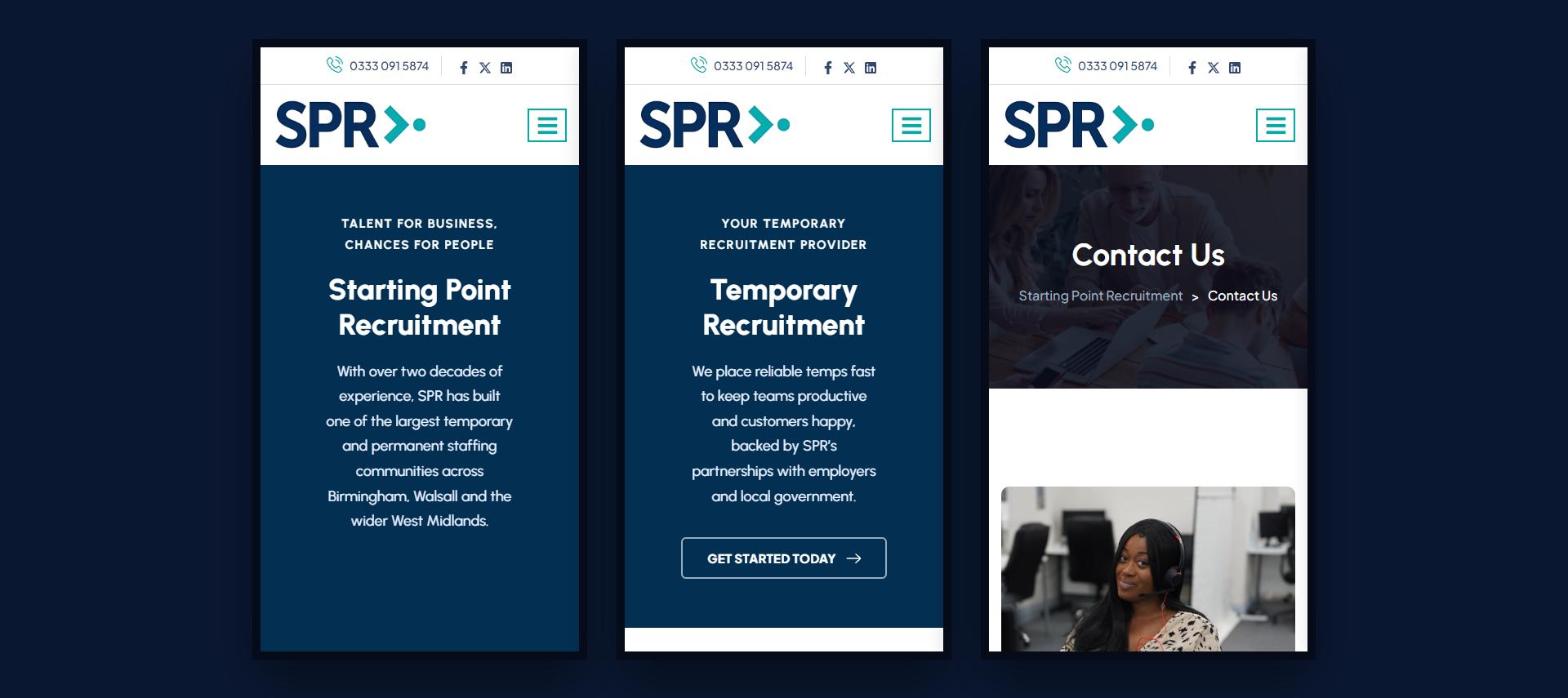 Starting Point Recruitment website on mobile