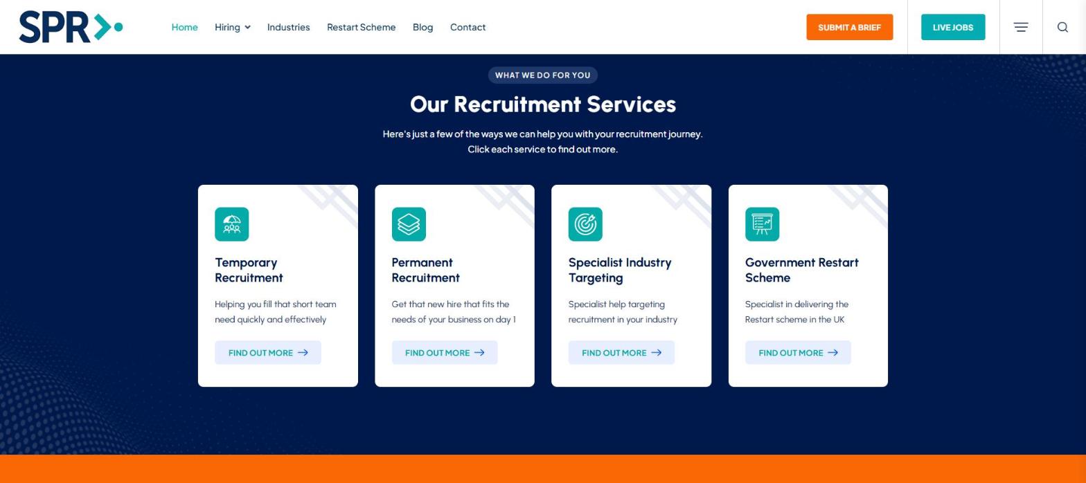 Starting Point Recruitment website services section