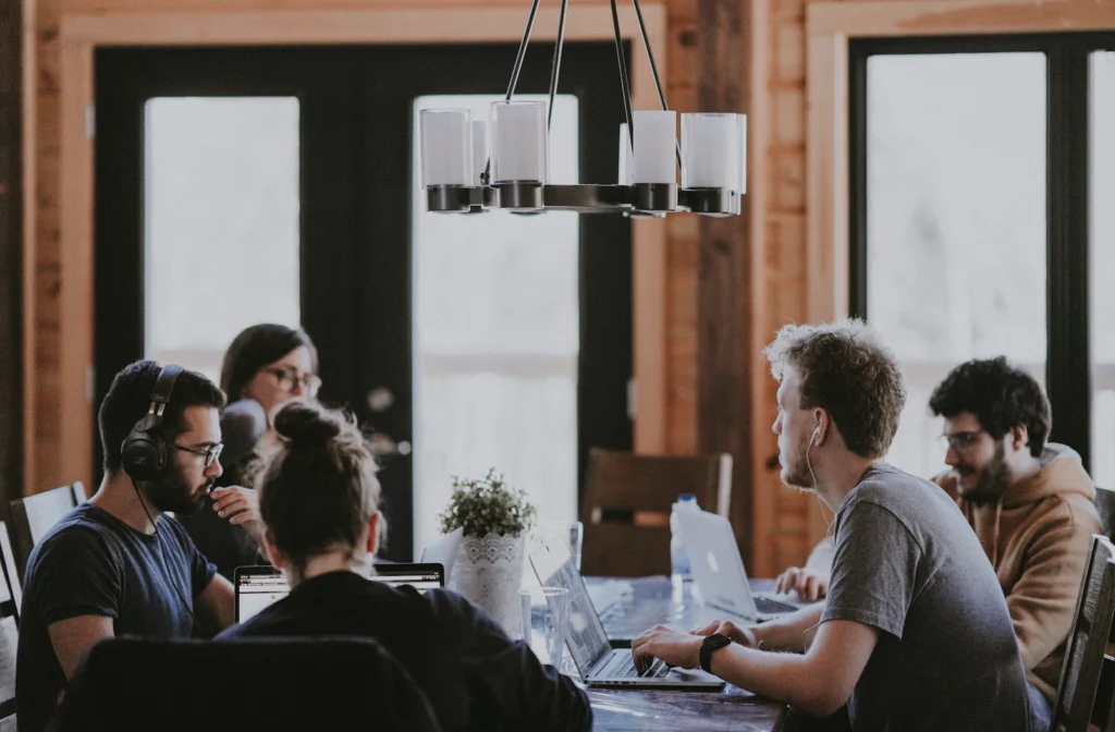 A team planning session around a meeting table