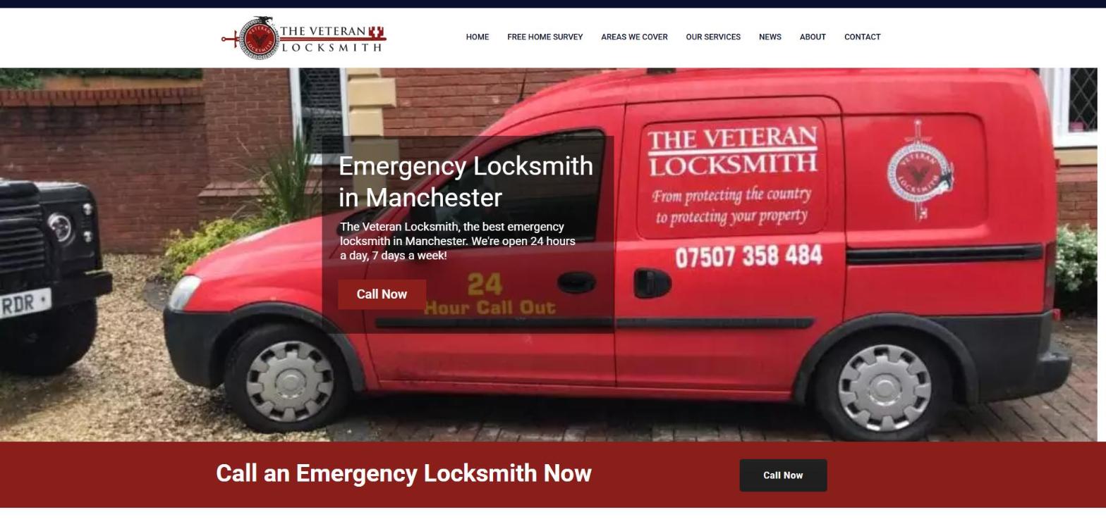 The Veteran Locksmith previous website homepage